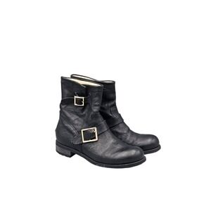 Jimmy Choo Women's Size 9.5 US / 39.5 VGC Vintage Youth Moto Boots Made In Italy